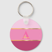 シックガーリーピモダンンク金ゴールドモノグラム名 キーホルダー (正面)