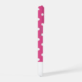 シックガーリーピンクとホワイト水玉模様 iPhone 15ケース (右側面)