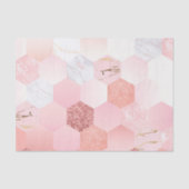 シックガーリーピンクグリッター大理石幾何学模様 薄葉紙 (正面)