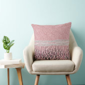 シックガーリーピンクヒョウアニマルプリントグリッター画像 クッション (椅子)