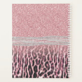 シックガーリーピンクヒョウアニマルプリントグリッター画像 プランナー手帳 (裏面)