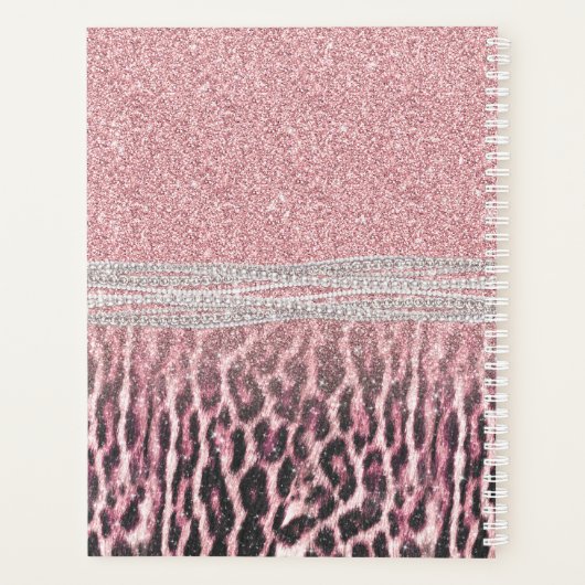 シックガーリーピンクヒョウアニマルプリントグリッター画像 プランナー手帳 (裏面)