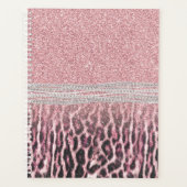 シックガーリーピンクヒョウアニマルプリントグリッター画像 プランナー手帳 (正面)