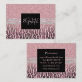 シックガーリーピンクヒョウアニマルプリントグリッター画像 名刺 (正面/裏面)