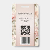 シックガーリーピンクフローラ従業員の写真IDバッジ バッジ (裏面)