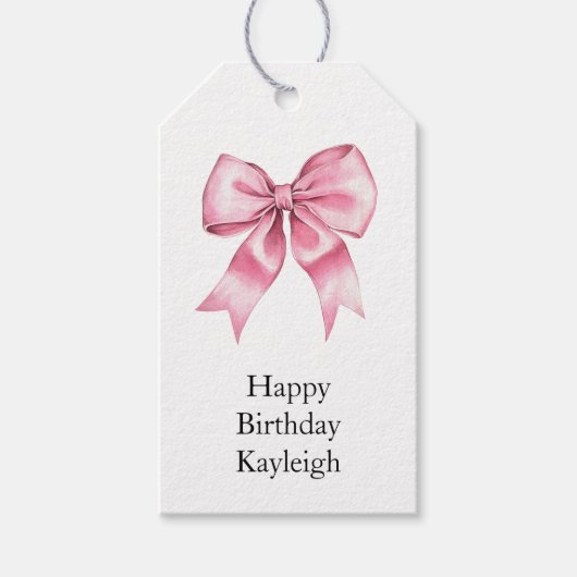 シックガーリーピンクボウズ誕生日 ギフトタグ (正面)