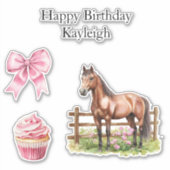 シックガーリーピンクボウズ誕生日 シール (正面)