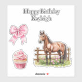 シックガーリーピンクボウズ誕生日 シール (シート)