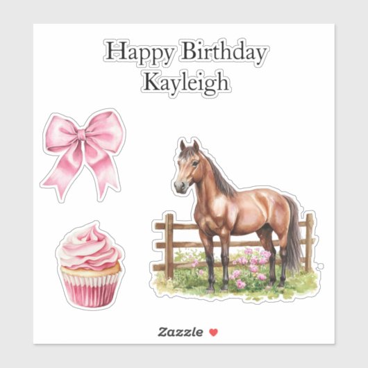 シックガーリーピンクボウズ誕生日 シール (シート)