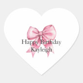 シックガーリーピンクボウズ誕生日 ハートシール (正面)
