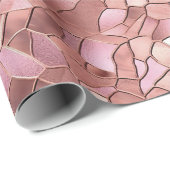 シックガーリーピンクローズ金ゴールド抽象芸術 ラッピングペーパー (ロールコーナー)