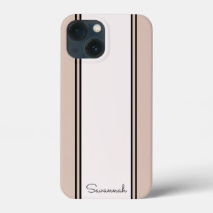 シックガーリーピンク名前をカスタムするモダンブラックスタイリッシュ iPhone 13 MINIケース