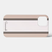 シックガーリーピンク名前をカスタムするモダンブラックスタイリッシュ Case-Mate iPhoneケース (裏面 (横))