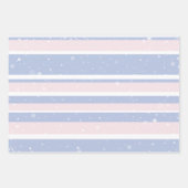 シックガーリーピンク&グレークリスマスホリデー ラッピングペーパーシート (正面3)