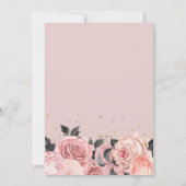 シックガーリーピンク&金ゴールド誕生日 サンキューカード (裏面)