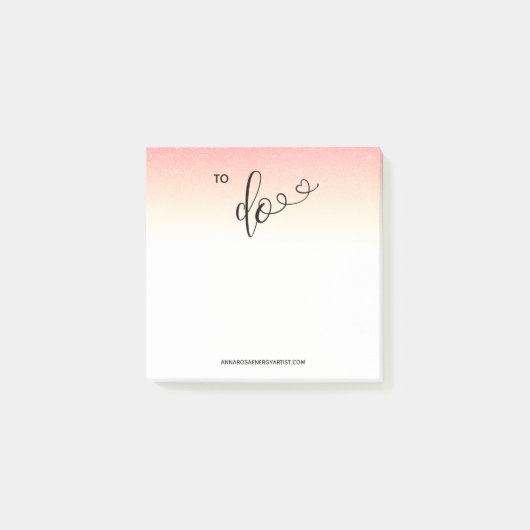 *~*シックガーリーピーチグラデーショングリッタースティッキーする ポストイット (正面)