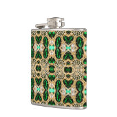 シックガーリーファッションアートデコ金ゴールドエメラルドグリーン フラスク (左)
