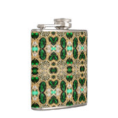 シックガーリーファッションアートデコ金ゴールドエメラルドグリーン フラスク (右)