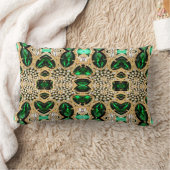シックガーリーファッションアートデコ金ゴールドエメラルドグリーン ランバークッション (ブランケット)