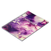 シックガーリーフェイクグリッター大理石アートモノグラム ノートブック (左側)