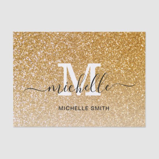 シックガーリーフェミニンモノグラムモノグラムのスクリプト 薄葉紙 (正面)