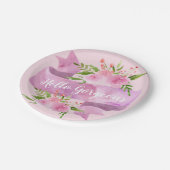 シックガーリーフローラかわいらし赤面ピンクハローゴス ペーパープレート (アングル)