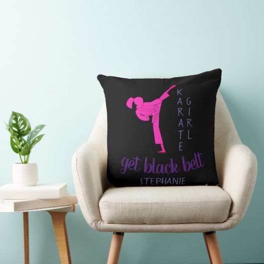 シックガーリーブラックモダンピンク武術アーツアーツ空手 クッション (椅子)