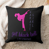 シックガーリーブラックモダンピンク武術アーツアーツ空手 クッション (ブランケット)