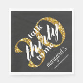 シックガーリーブラック金ゴールドグリッター30th誕生日パーティー スタンダードランチョンナプキン (正面)