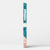 シックガーリーブルーグリッターフローラ名デザイン Case-Mate iPhoneケース (裏面 / 左)