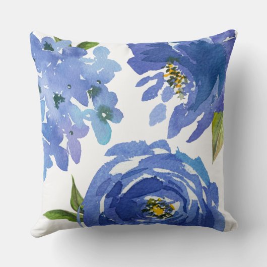 シックガーリーブルーフローラ牡丹アジサイ クッション (裏面)