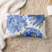 シックガーリーブルーフローラ牡丹アジサイ ランバークッション (ブランケット)