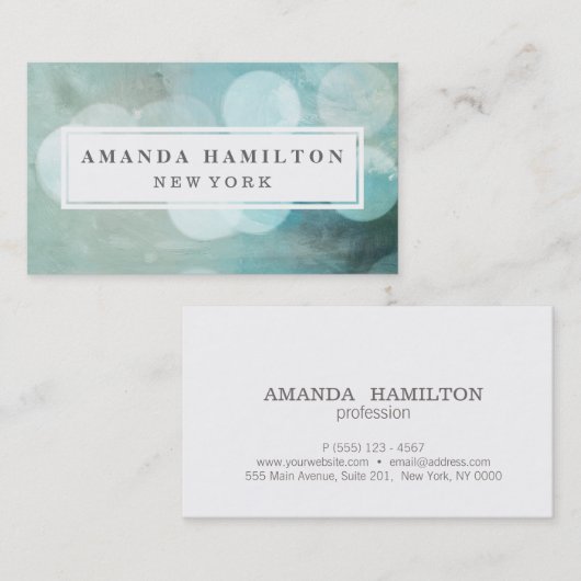 シックガーリーブルー《写真》ぼけ味グリッターファッションと美しい 名刺 (正面/裏面)