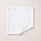 シックガーリーホワイト金ゴールドスクリプトモノグラムタイポグラフィ バスタオルセット (ウォッシュタオル)