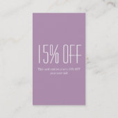 シックガーリーマエレガントニキュア爪、 ネイルネイルサロン 割引カード (裏面)