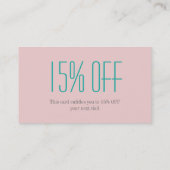 シックガーリーマエレガントニキュア爪、 ネイルネイルサロン 割引カード (裏面)