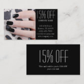 シックガーリーマエレガントニキュア爪、 ネイルネイルサロン 割引カード (正面/裏面)
