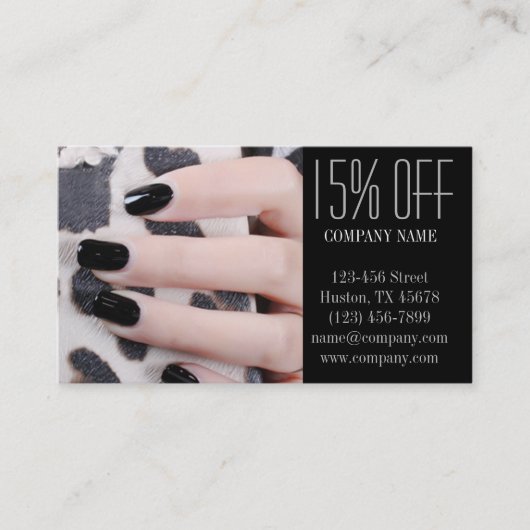 シックガーリーマエレガントニキュア爪、 ネイルネイルサロン 割引カード (正面)
