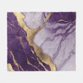 シックガーリーミニマリストスカンジナビア紫大理石 フリースブランケット (正面(横))