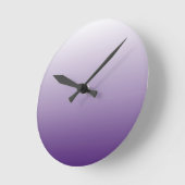 シックガーリーミニマルグラデーション薄紫ラベンダーパープル ラウンド壁時計 (傾斜)
