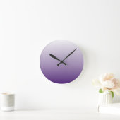 シックガーリーミニマルグラデーション薄紫ラベンダーパープル ラウンド壁時計 (ホーム)