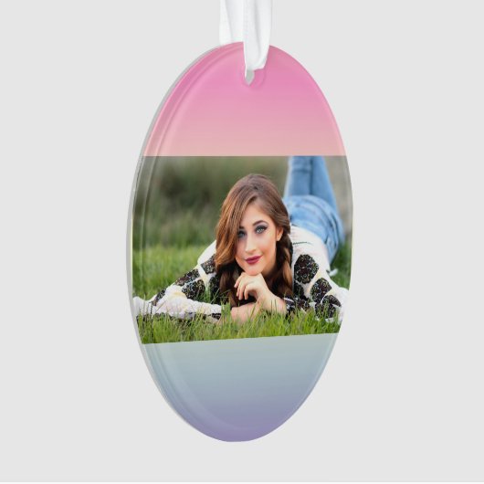 シックガーリーユニコーンピンク紫パステル虹 オーナメント (正面)