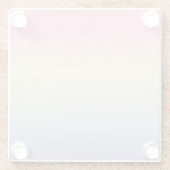 シックガーリーユニコーンピンク紫パステル虹 ガラスコースター (裏面)