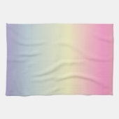 シックガーリーユニコーンピンク紫パステル虹 キッチンタオル (横)