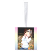 シックガーリーユニコーンピンク紫パステル虹 キューブオーナメント (右)