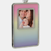 シックガーリーユニコーンピンク紫パステル虹 シルバープレートフレームオーナメント (右)