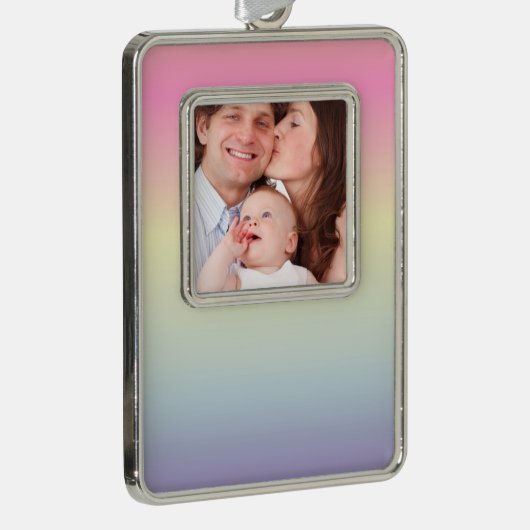 シックガーリーユニコーンピンク紫パステル虹 シルバープレートフレームオーナメント (右)