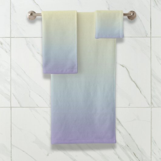 シックガーリーユニコーンピンク紫パステル虹 バスタオルセット