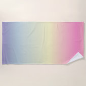シックガーリーユニコーンピンク紫パステル虹 ビーチタオル (正面)