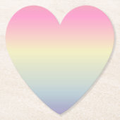 シックガーリーユニコーンピンク紫パステル虹 ペーパーコースター (正面)